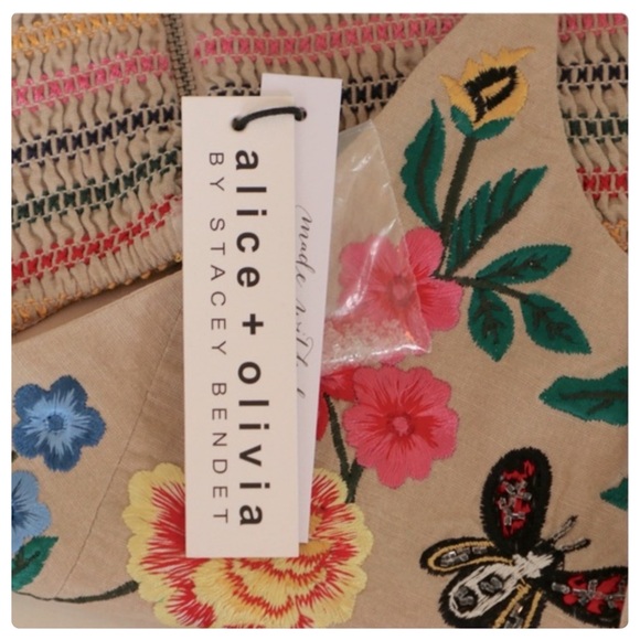 ALICE + OLIVIA Jaymee Embroidered Halter Top - Picture 14 of 15